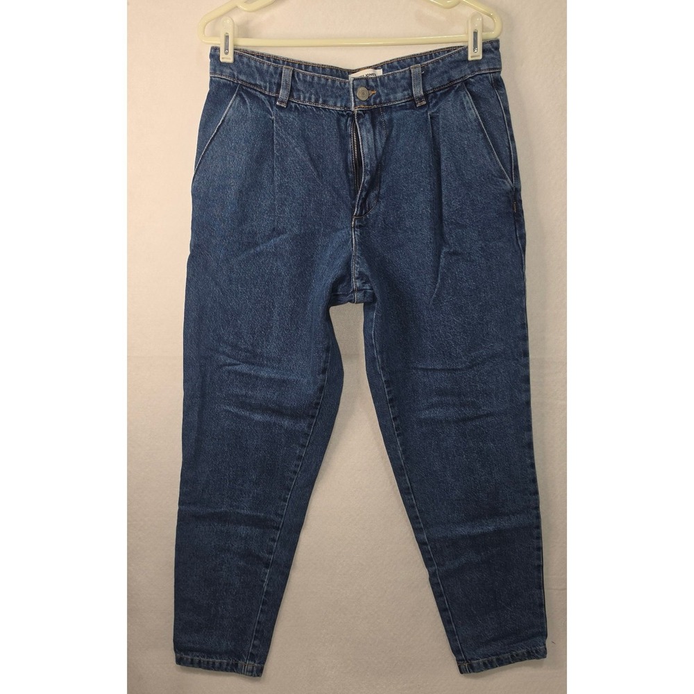 Jack & Jones Loose Fit Pleated Tapered Jeans Medium Wash Blue Mens 32x34